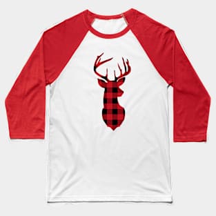 Buffalo plaid deer, Christmas Shirt Baseball T-Shirt